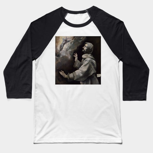 Saint Francis Receiving the Stigmata by El Greco Baseball T-Shirt by Classic Art Stall